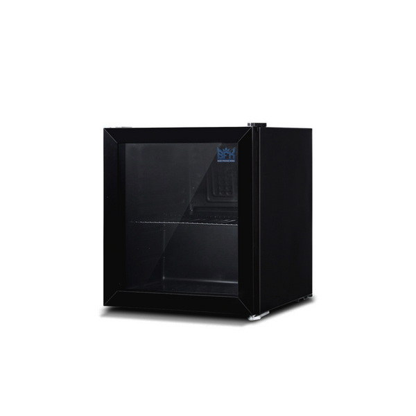  52L Bar Fridge Glass Door Mini Countertop Beverages Refrigerator Bottle Cooler Black