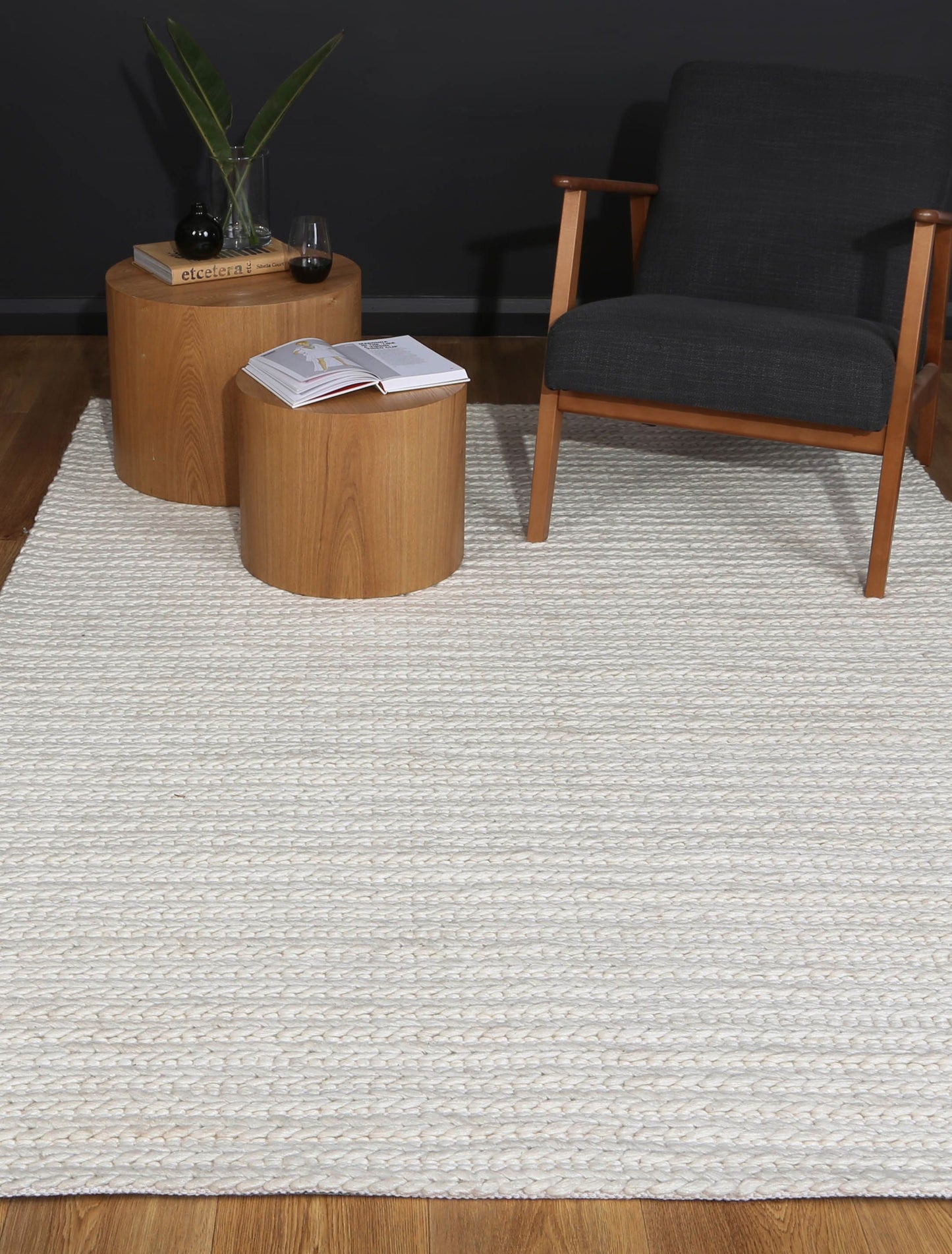 Cue White Wool Blend Rug 160x230cm