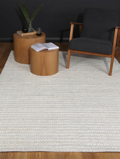 Cue White Wool Blend Rug 160x230cm