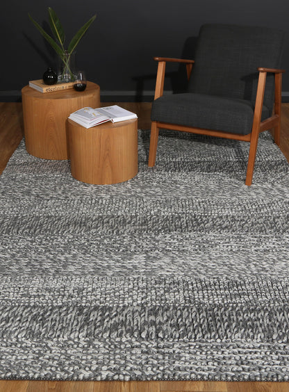 Grace Charcoal Wool Blend Rug 160x230cm