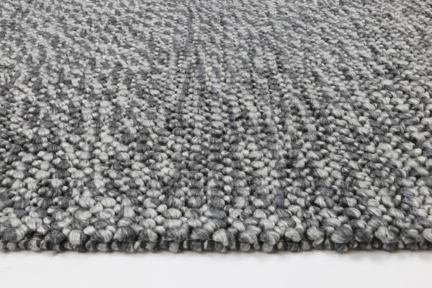 Loopy Charcoal Wool Blend Rug 160x230cm