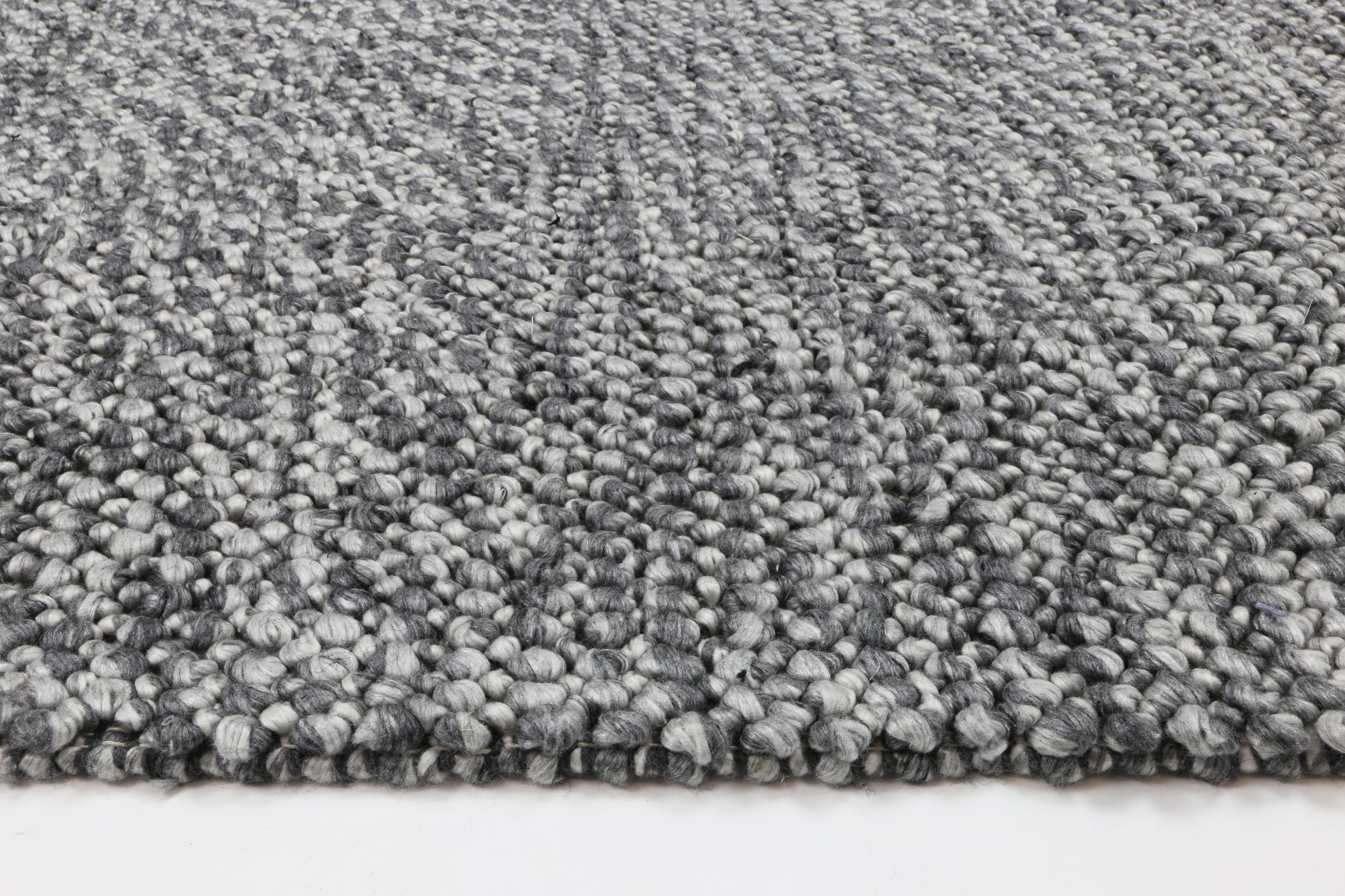 Loopy Charcoal Wool Blend Rug 160x230cm