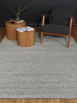 Loopy Grey Wool Blend Rug 160x230cm