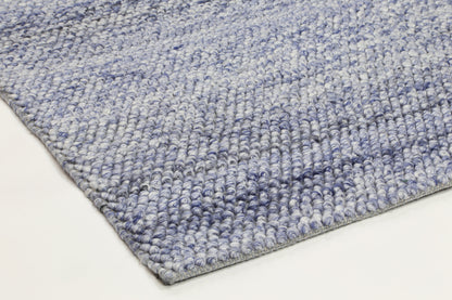 Loopy Blue Wool Blend Rug 200x290cm