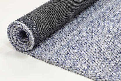 Loopy Blue Wool Blend Rug 200x290cm
