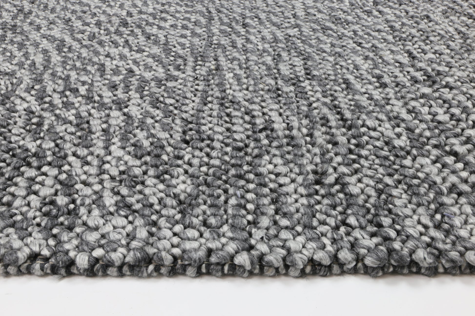 Loopy Charcoal Wool Blend Rug 200x290cm