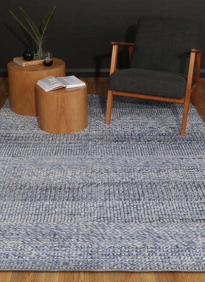 Grace Blue Wool Blend Rug 240x330cm