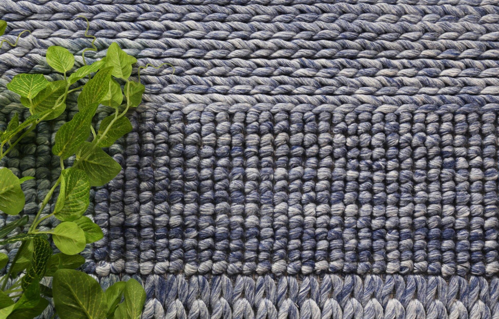 Grace Blue Wool Blend Rug 240x330cm
