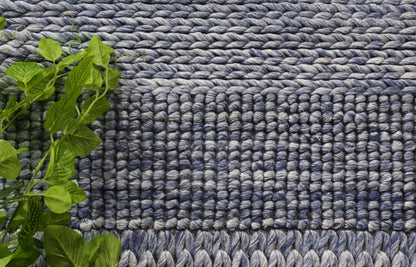 Grace Blue Wool Blend Rug 240x330cm