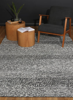Grace Charcoal Wool Blend Rug 240x330cm