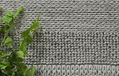 Grace Grey Wool Blend Rug 240x330cm
