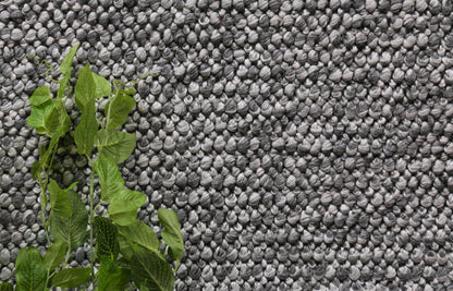 Loopy Charcoal Wool Blend Rug 240x330cm