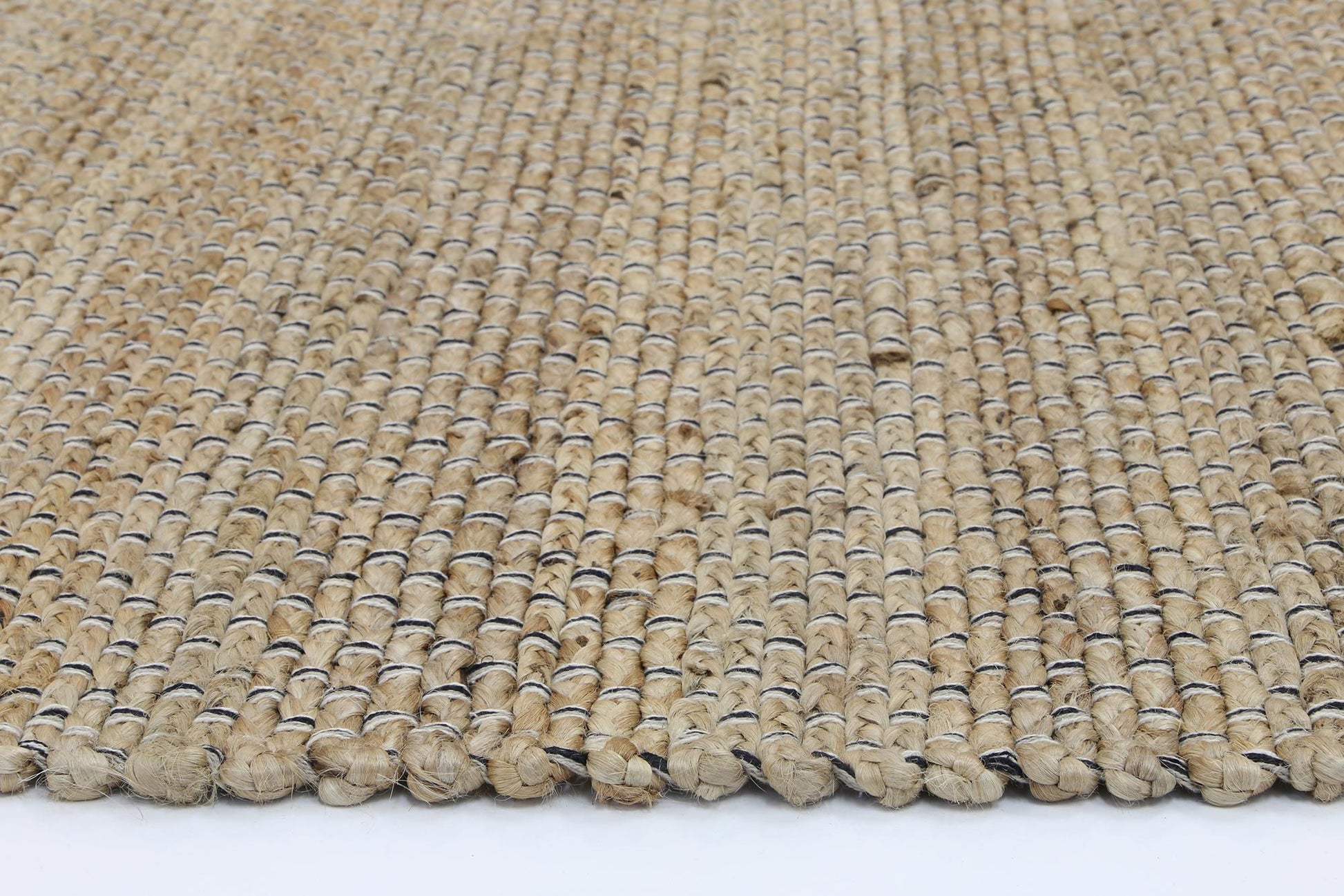 Black Natural Basket Weave Jute Rug 150x220cm