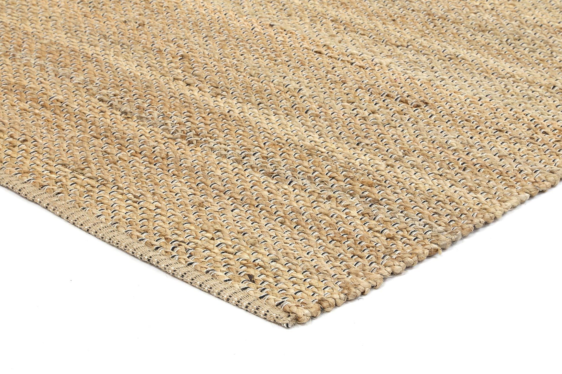 Black Natural Basket Weave Jute Rug 150x220cm