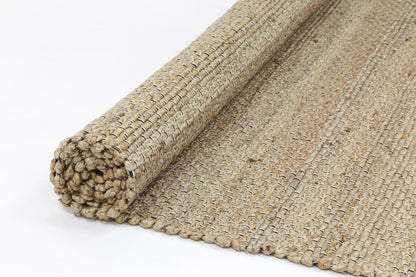 Black Natural Basket Weave Jute Rug 150x220cm