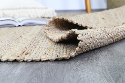 Black Natural Basket Weave Jute Rug 150x220cm
