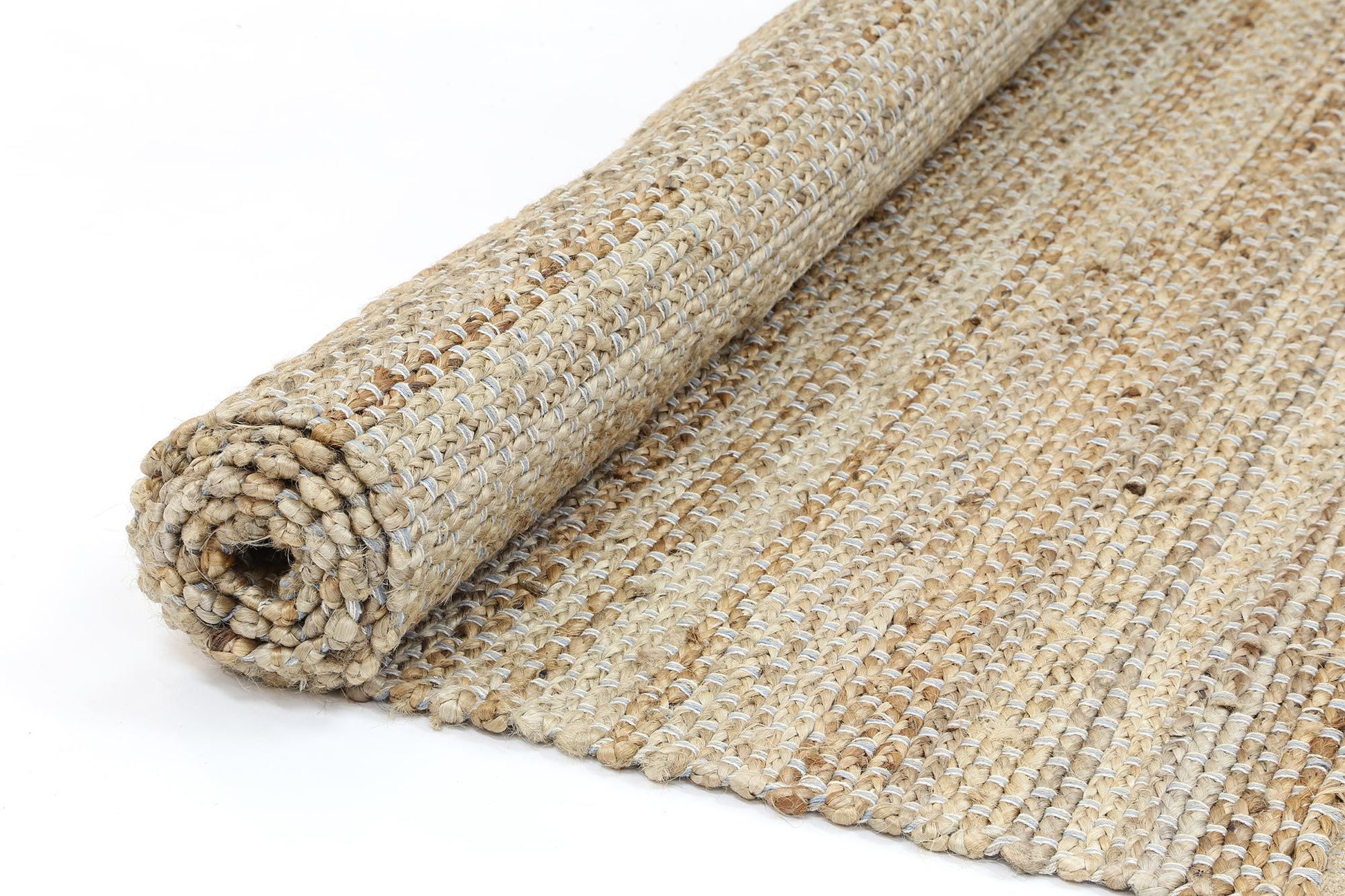 Blue Natural Basket Weave Jute Rug 150x220cm