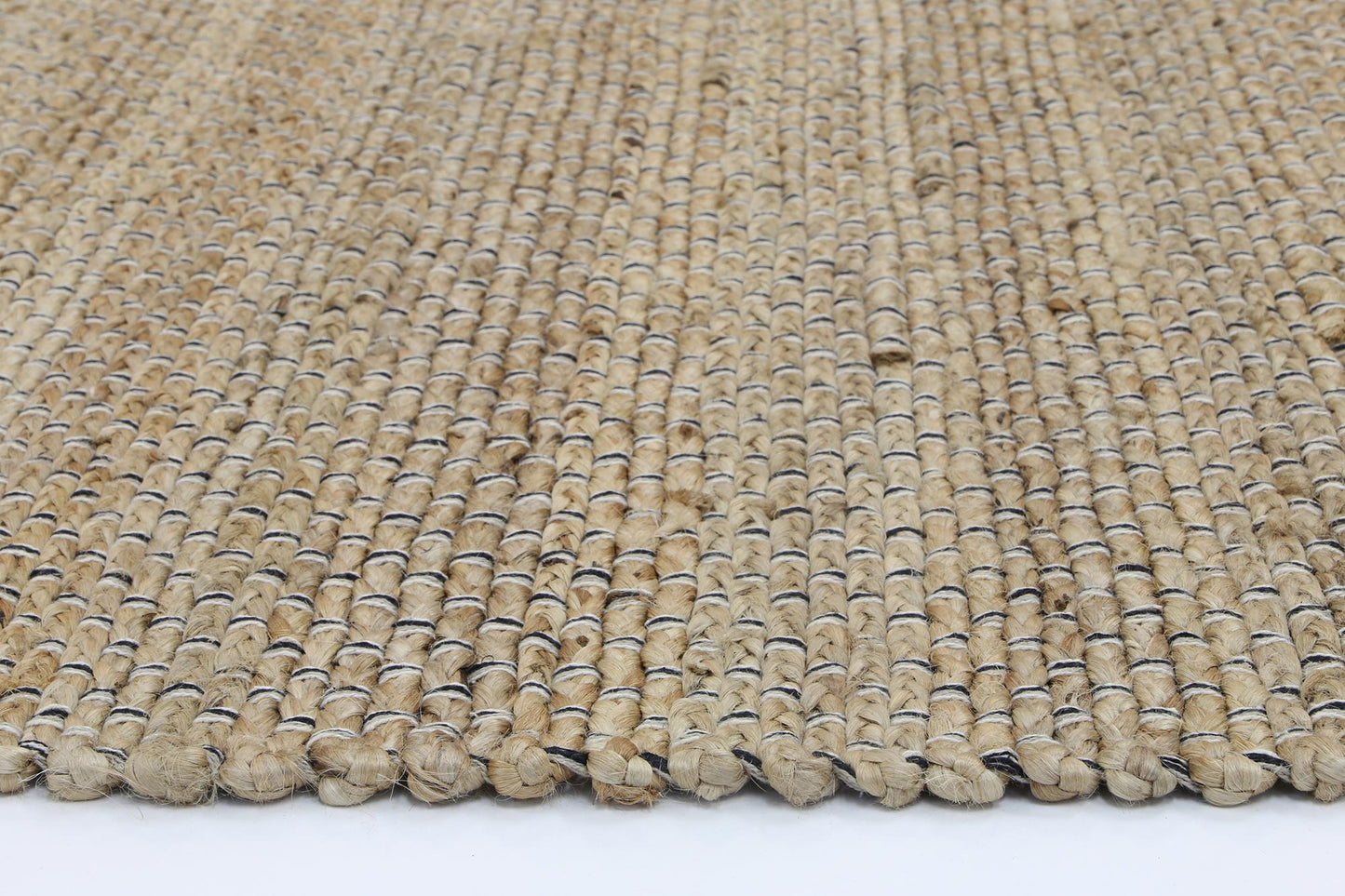 Black Natural Basket Weave Jute Rug 190x280cm