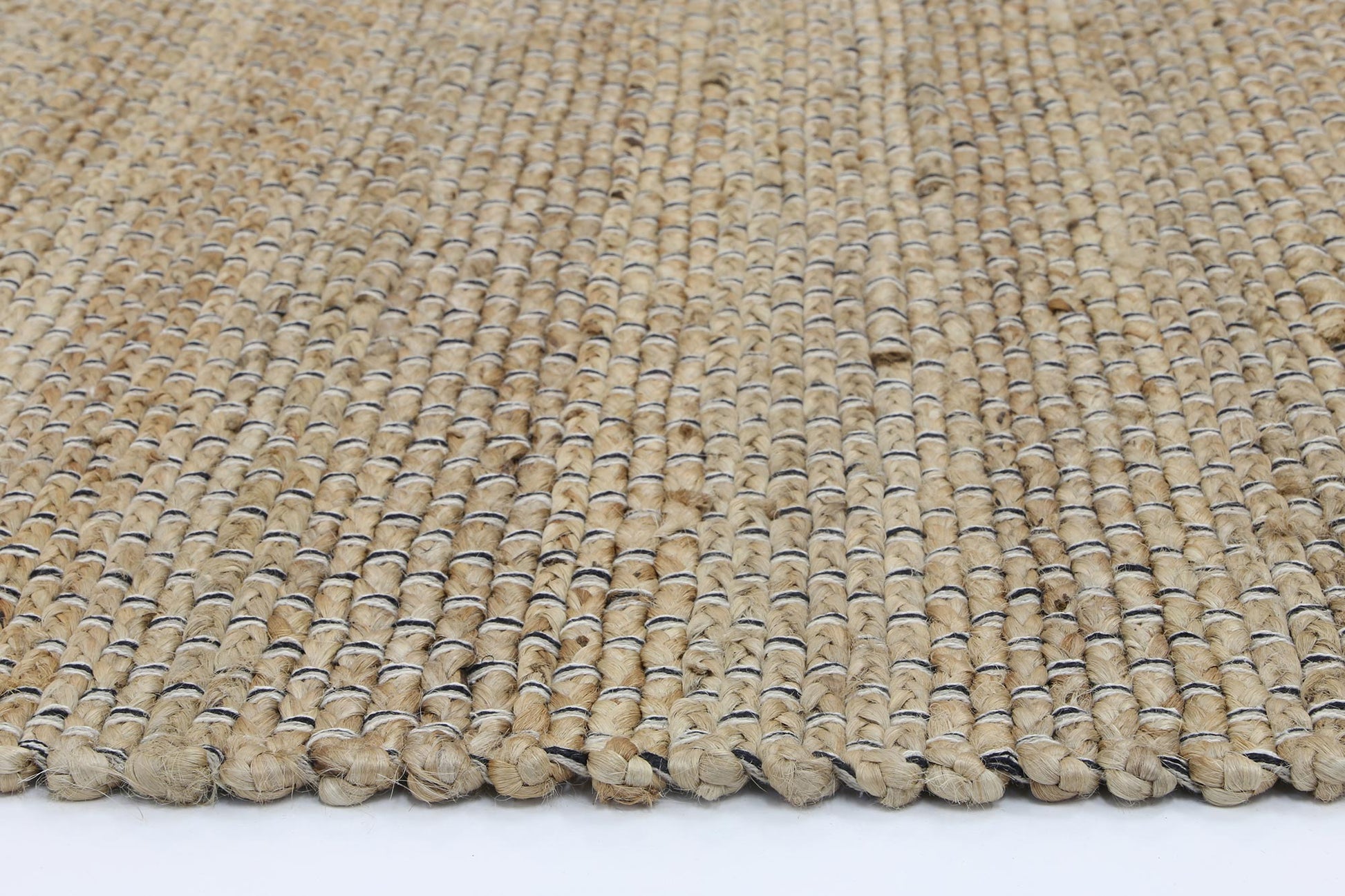 Black Natural Basket Weave Jute Rug 230x320cm