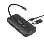 USB-C Multiport Adapter MST Hub with VGA and Dual HDMI