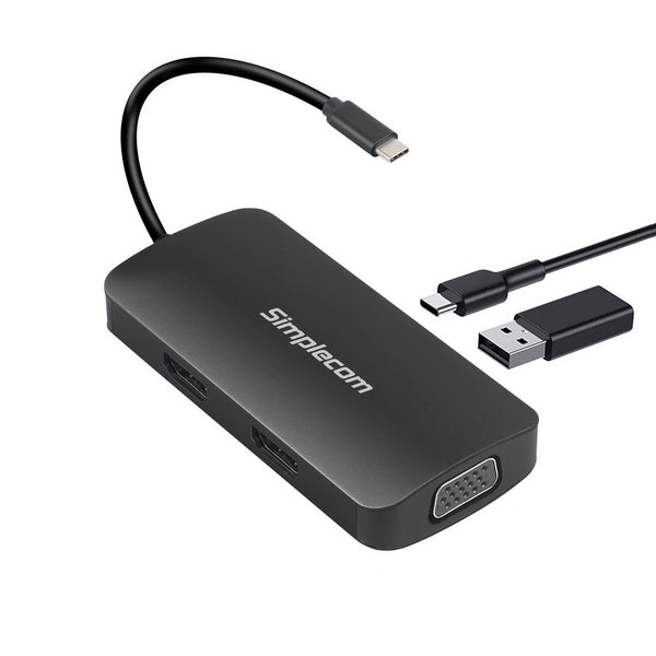  USB-C Multiport Adapter MST Hub with VGA and Dual HDMI