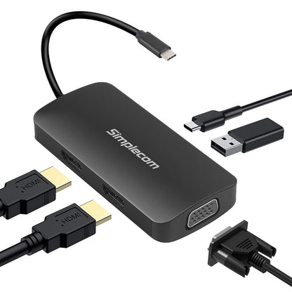 USB-C Multiport Adapter MST Hub with VGA and Dual HDMI 
