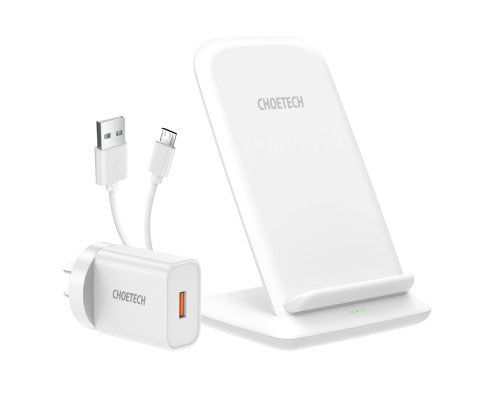  15W Wireless Charger Stand with AC Charger (White)