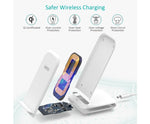 15W Wireless Charger Stand with AC Charger (White)