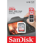 SANDISK 64G-GN6IN SDXC Ultra UHS-I Class 10 , U1, 120mb/s read & 10mb/s write