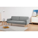 3 Seater Sofa Queen Bed Fabric Uplholstered Lounge Couch Light Grey/Mid Grey