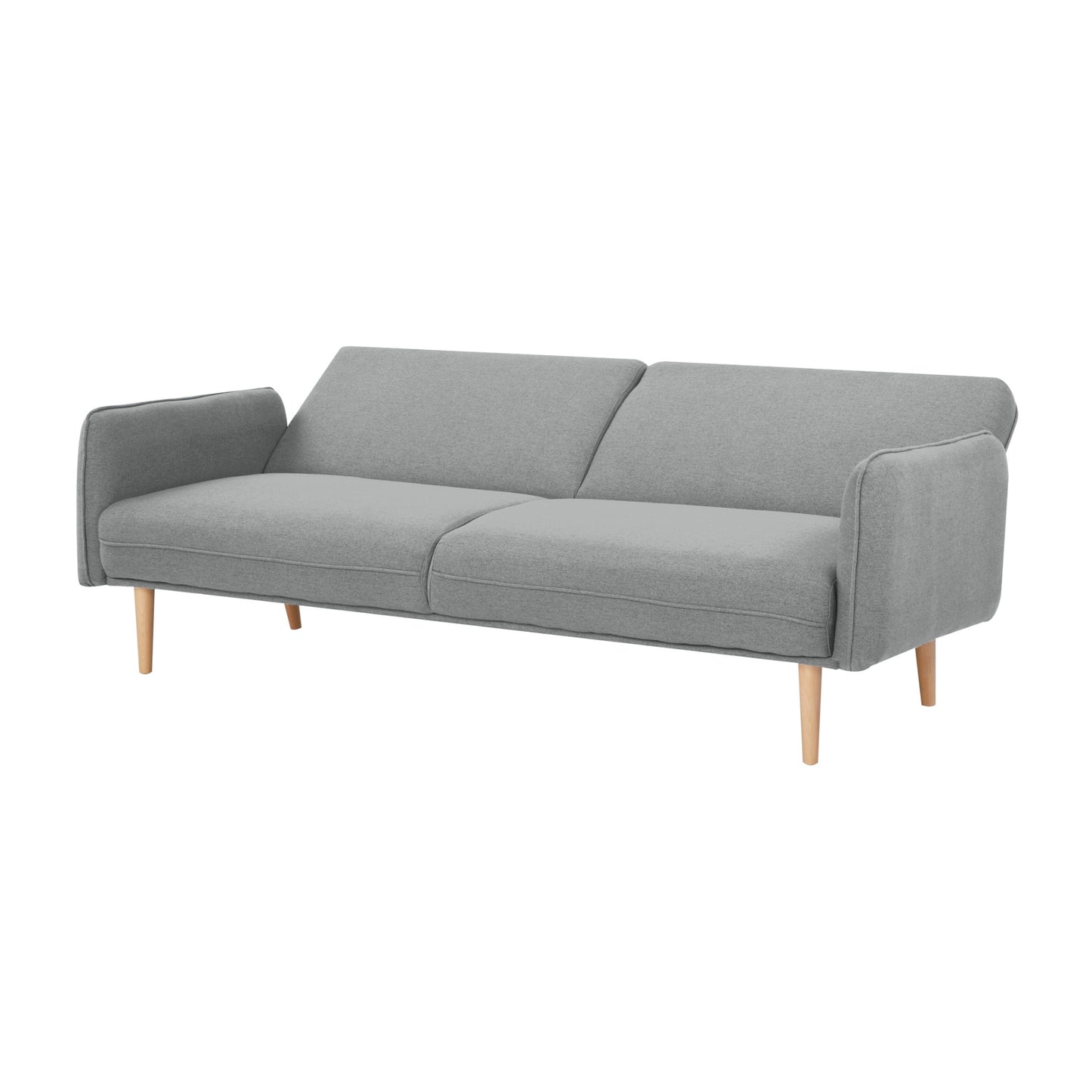 3 Seater Sofa Queen Bed Fabric Uplholstered Lounge Couch Light Grey/Mid Grey