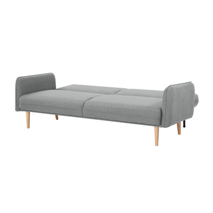 3 Seater Sofa Queen Bed Fabric Uplholstered Lounge Couch Light Grey/Mid Grey