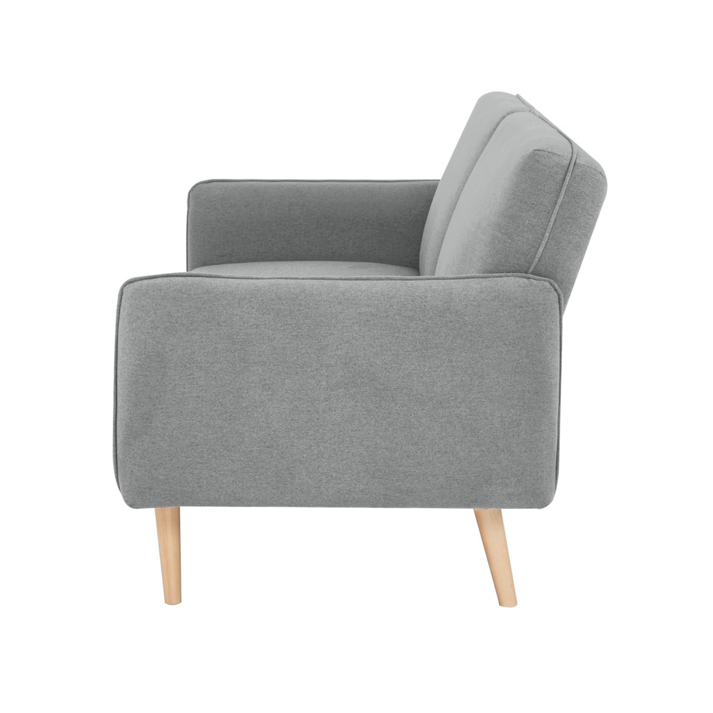 3 Seater Sofa Queen Bed Fabric Uplholstered Lounge Couch Light Grey/Mid Grey