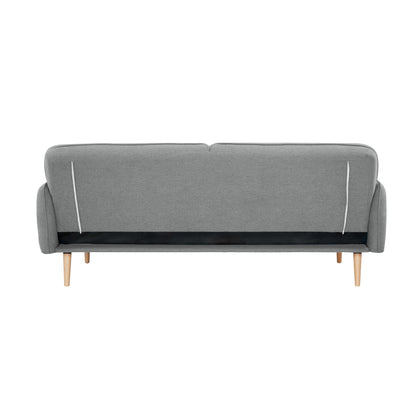 3 Seater Sofa Queen Bed Fabric Uplholstered Lounge Couch Light Grey/Mid Grey