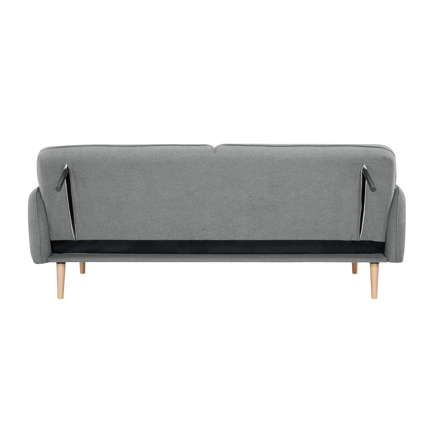 3 Seater Sofa Queen Bed Fabric Uplholstered Lounge Couch Light Grey/Mid Grey