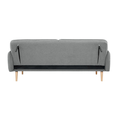 3 Seater Sofa Queen Bed Fabric Uplholstered Lounge Couch Light Grey/Mid Grey