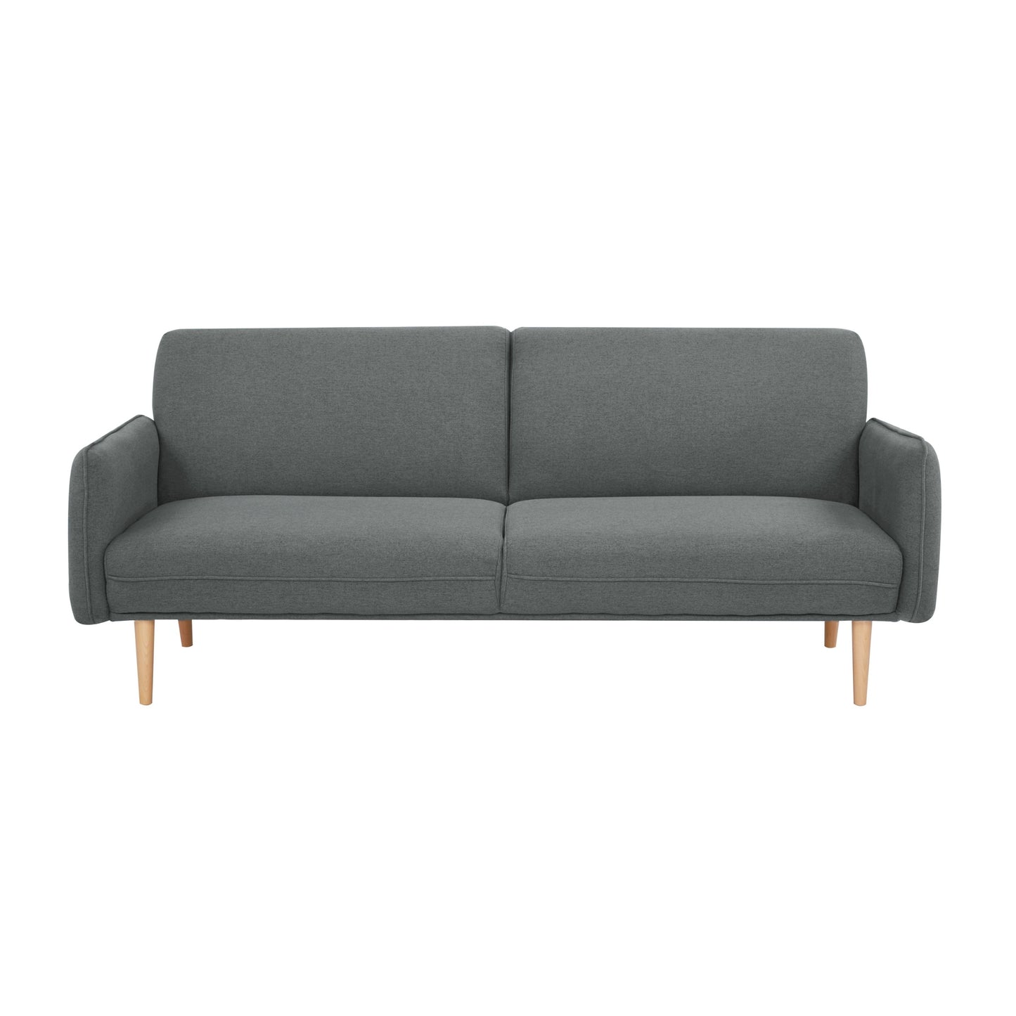 3 Seater Sofa Queen Bed Fabric Uplholstered Lounge Couch Light Grey/Mid Grey