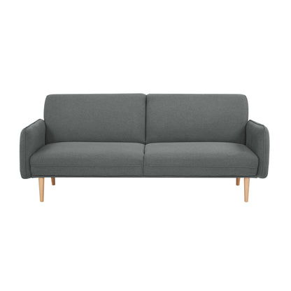 3 Seater Sofa Queen Bed Fabric Uplholstered Lounge Couch Light Grey/Mid Grey
