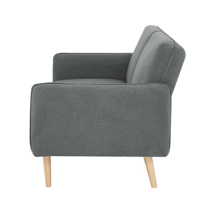 3 Seater Sofa Queen Bed Fabric Uplholstered Lounge Couch Light Grey/Mid Grey
