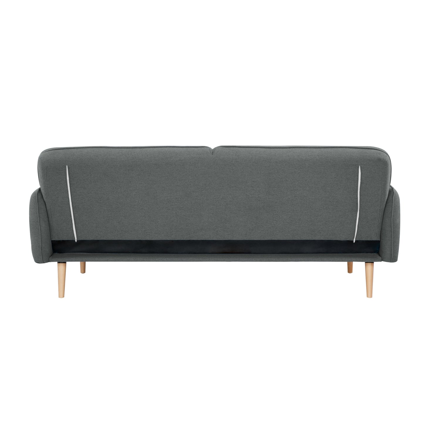 3 Seater Sofa Queen Bed Fabric Uplholstered Lounge Couch Light Grey/Mid Grey