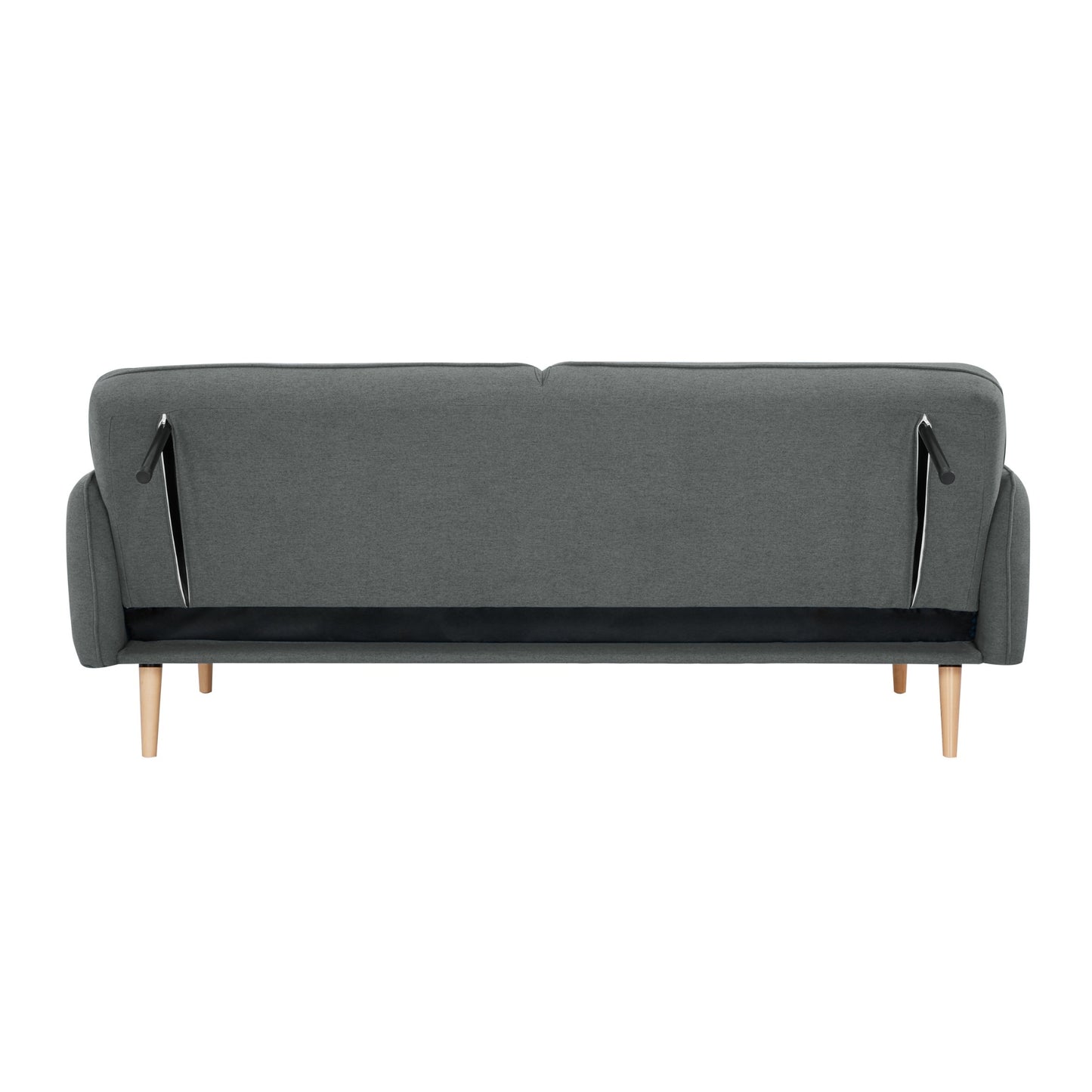 3 Seater Sofa Queen Bed Fabric Uplholstered Lounge Couch Light Grey/Mid Grey