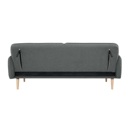 3 Seater Sofa Queen Bed Fabric Uplholstered Lounge Couch Light Grey/Mid Grey