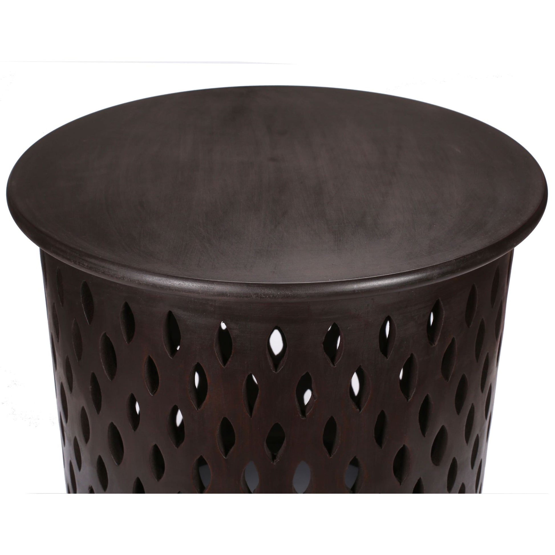 Wooden Round 50cm Side Table Sofa End Tables - Brown