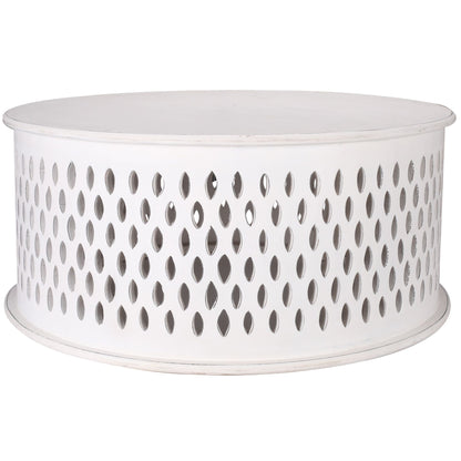 Wooden Round 80cm Coffee Table - White