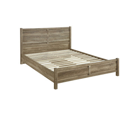 3 Pieces Bedroom Suite Natural WoodKing Size Oak Colour Bed, Bedside Table
