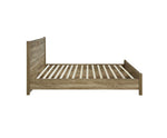 3 Pieces Bedroom Suite Natural WoodKing Size Oak Colour Bed, Bedside Table