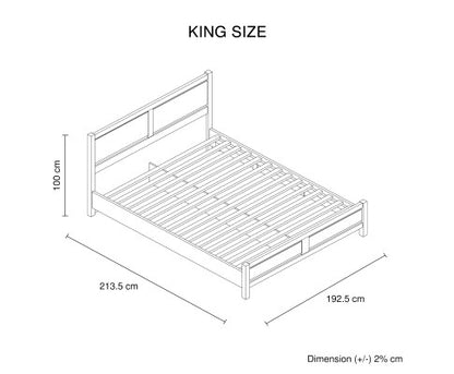 3 Pieces Bedroom Suite Natural WoodKing Size Oak Colour Bed, Bedside Table