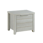3 Pieces Bedroom Suite Natural Wood Queen White Ash, Bedside Table