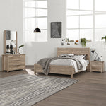 4 Pieces Bedroom Suite Natural Wood Double Oak, Bedside Table & Dresser