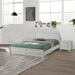 4 Pieces Bedroom Suite Natural Wood Queen White Ash Colour Bed